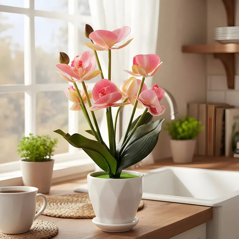 AarviDecor Peach Bloom Silk Artificial Plants media 4