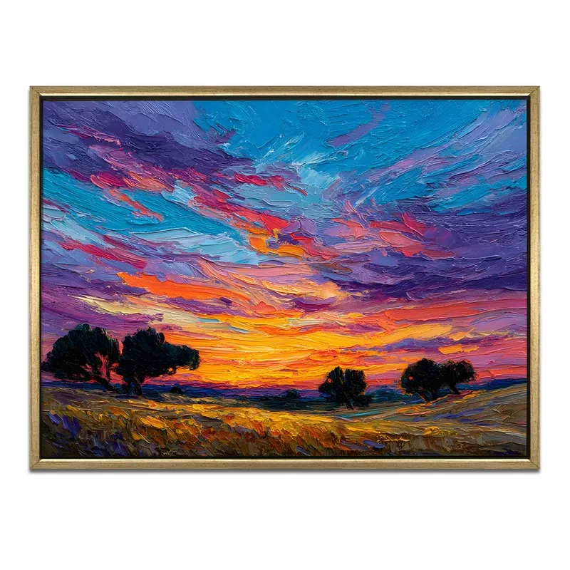 Stormlit Meadow Canvas Wall Painting With Frame media 3