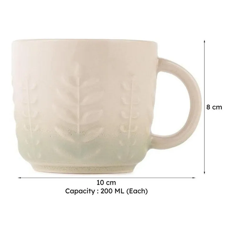 Calista Porcelain Tea Cup (200 mL Each,Green) - Set Of Six media 9