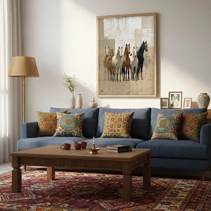 Equine Presence Wall Painting With Brown Frame media 3