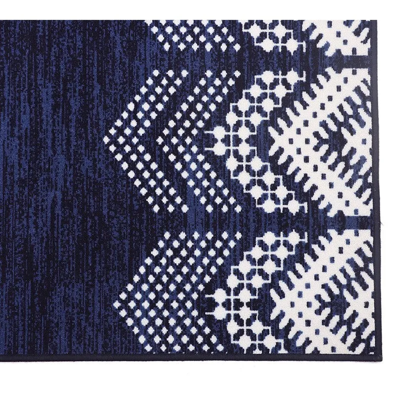 Deep Chevron Nylon Runner Rug - Blue media 4