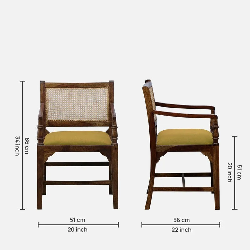 Stackon Rose Wood Accent Chair - Yellow media 13
