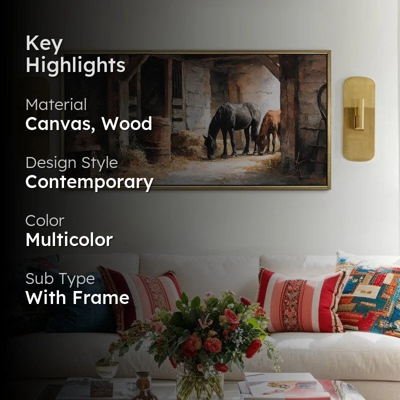 Stable Shadows Canvas Wall Painting With Frame media 2