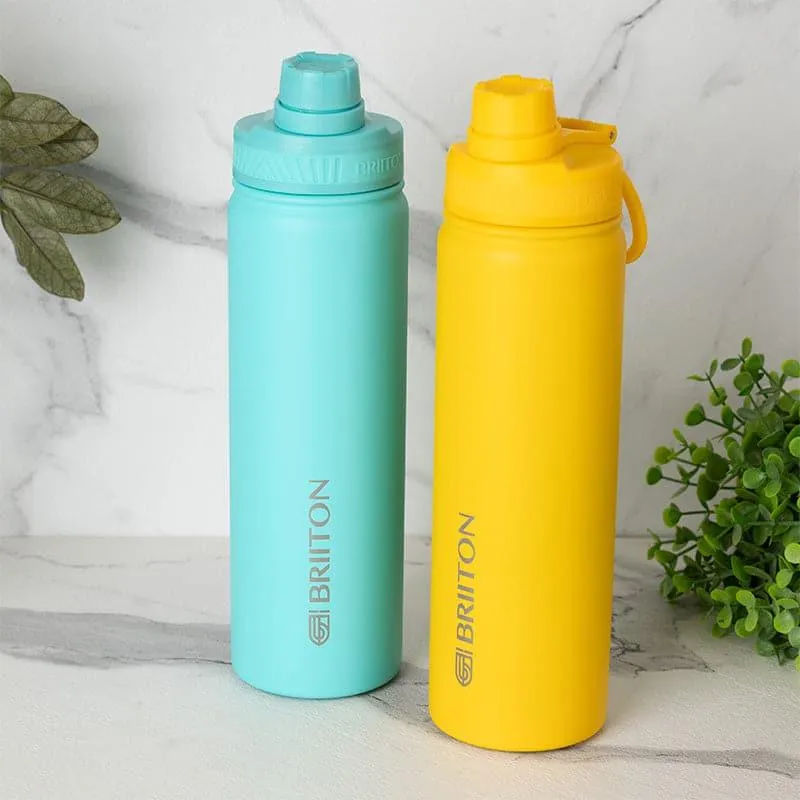 Sip Slay Hot & Cold Thermos Water Bottle (Yellow & Blue, 750 mL Each) - Set Of Two media 1