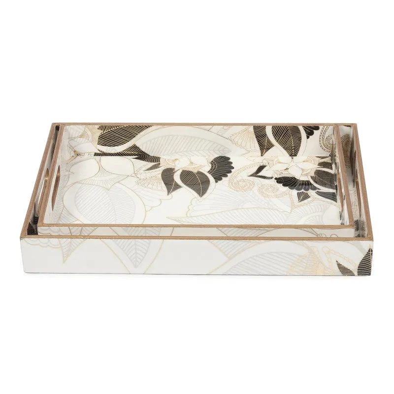 Decorative Rectangle Wood Serving Tray - Set Of Two media 5