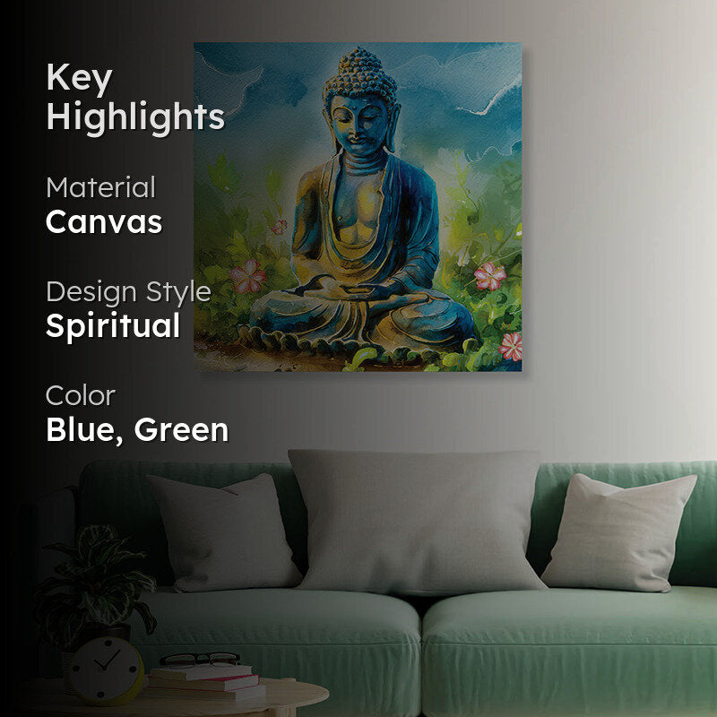 Painted Buddha Canvas Wall Art media 2