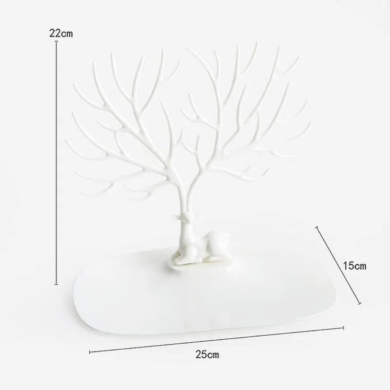Autumn Tree Plastic Jewellery Organizer - White media 4