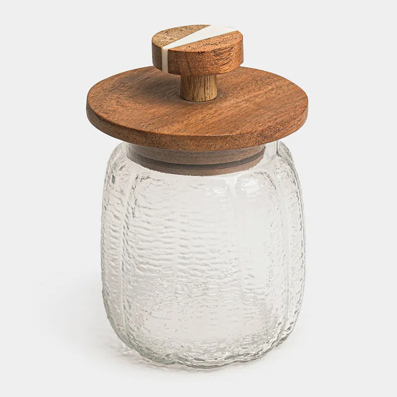 Arietta Glass Jar With Airtight Wood Lid - 600 mL media 4
