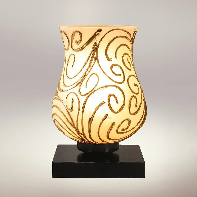 Orelis Mosaic Glass Table Lamp - White & Gold media 7