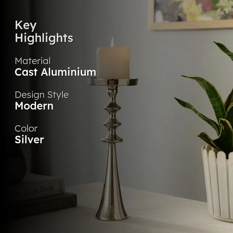 Aureline Classic Pedestal Candle Holder -Silver media 2