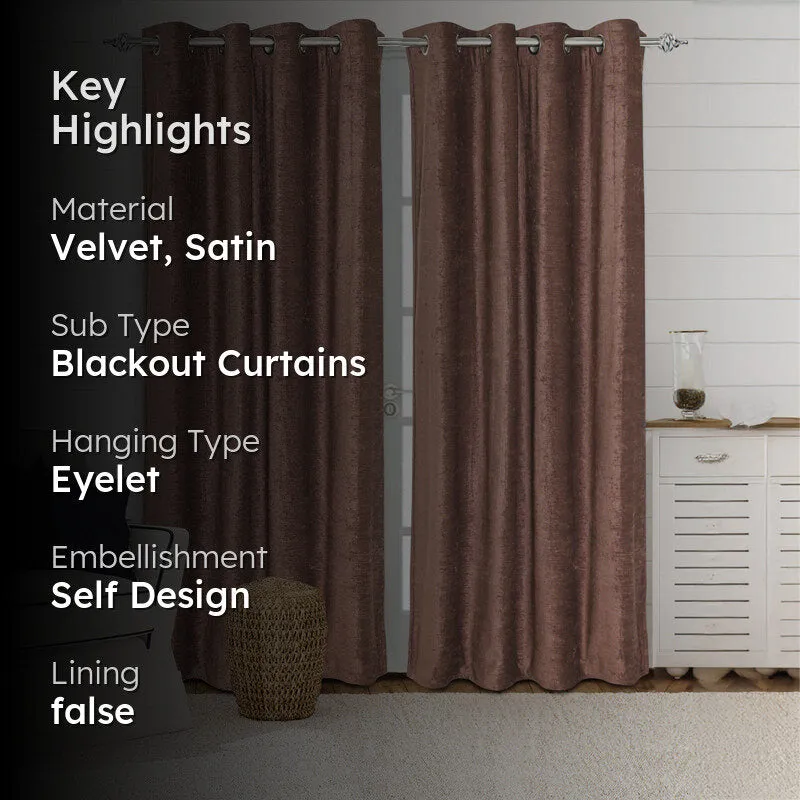 Saral Home Auriels Blackout Curtain (Brown) - Set Of Two media 2