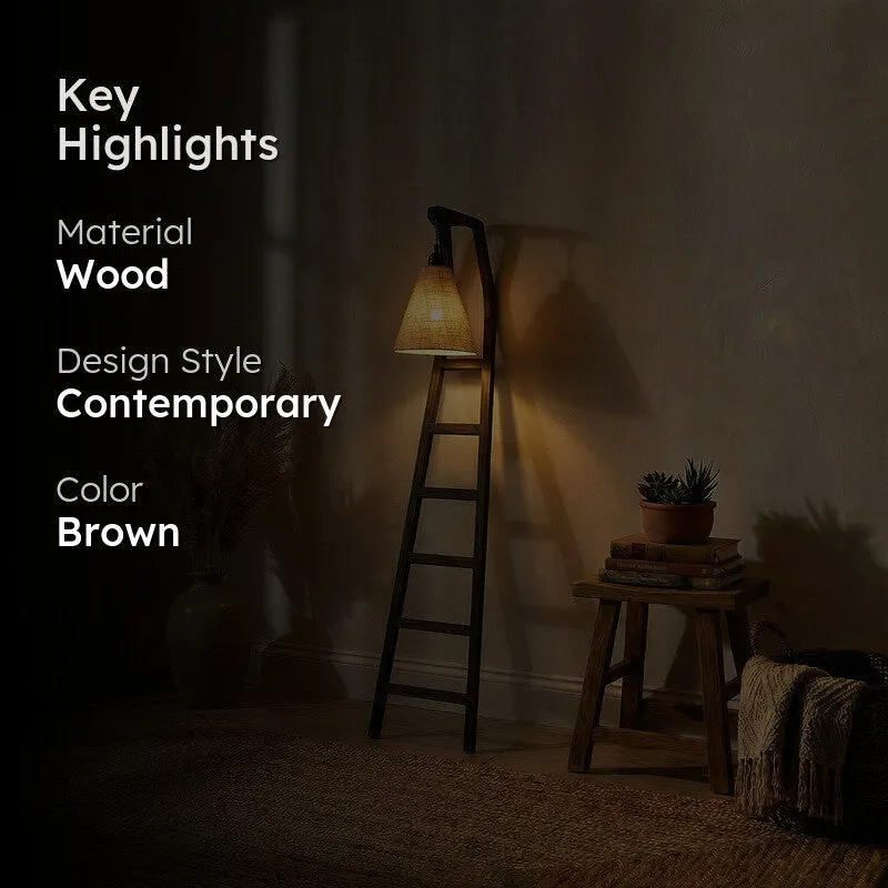 PureLume Wooden Floor Lamp - Brown media 2
