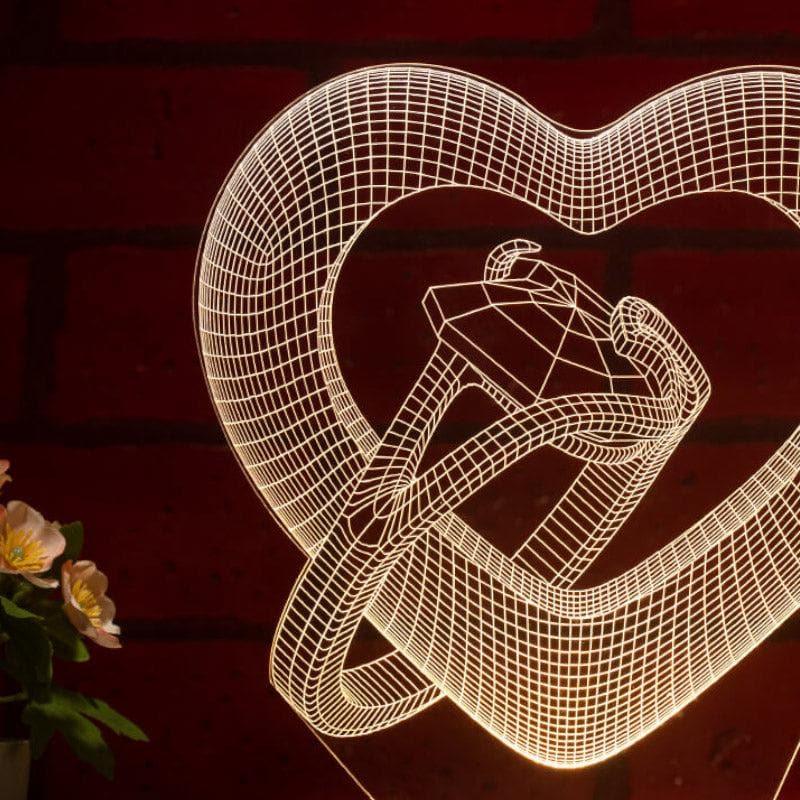 Diamond Ring LED Acrylic Table Lamp - Transparent media 3