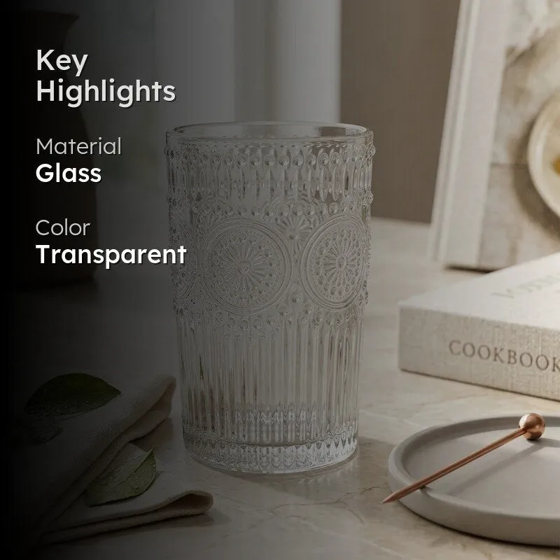 Tribal Trance Embossed Glass (370 ml and 300 ml) - Set Of Four media 2