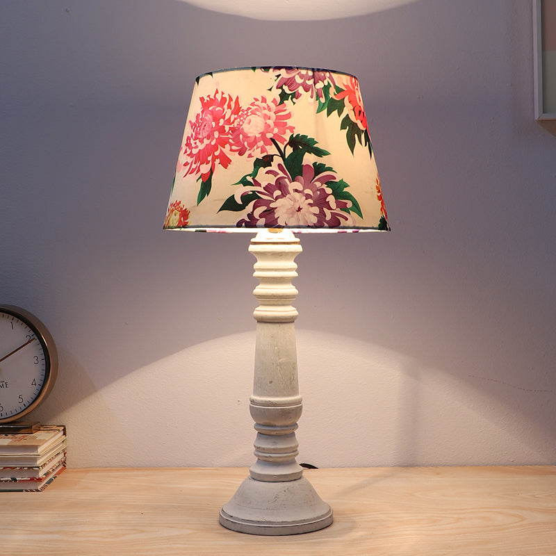 Miyabi Coil Printed Mango Wood Table Lamp - Multicolor