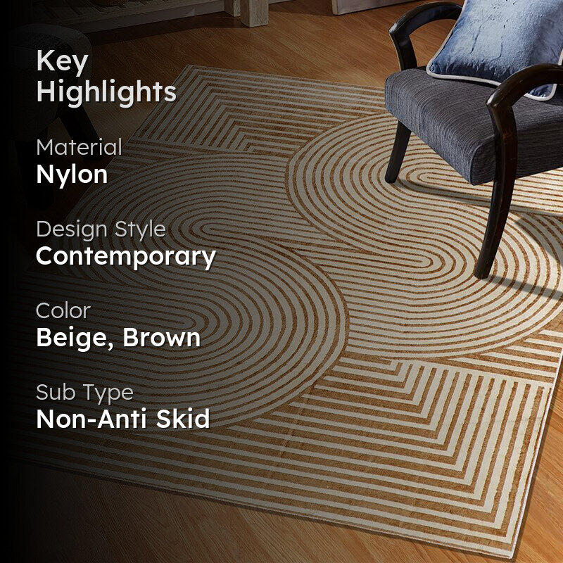 Icaria Non-Anti Skid Nylon Nylon Dhurries - Beige media 2