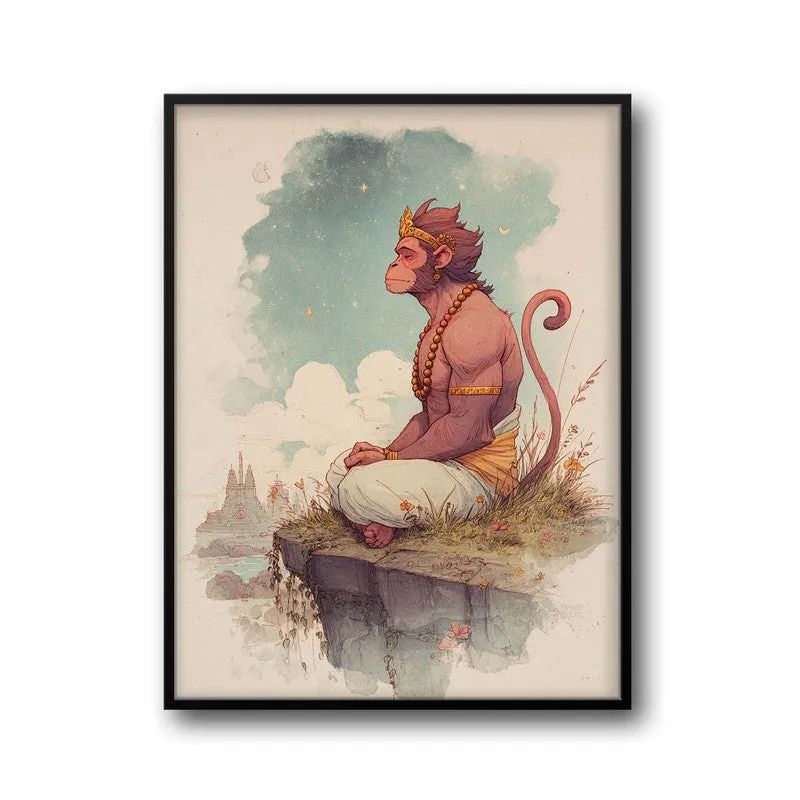Divine Peace of Hanuman Ji Spiritual Archival Paper Wall Art media 7