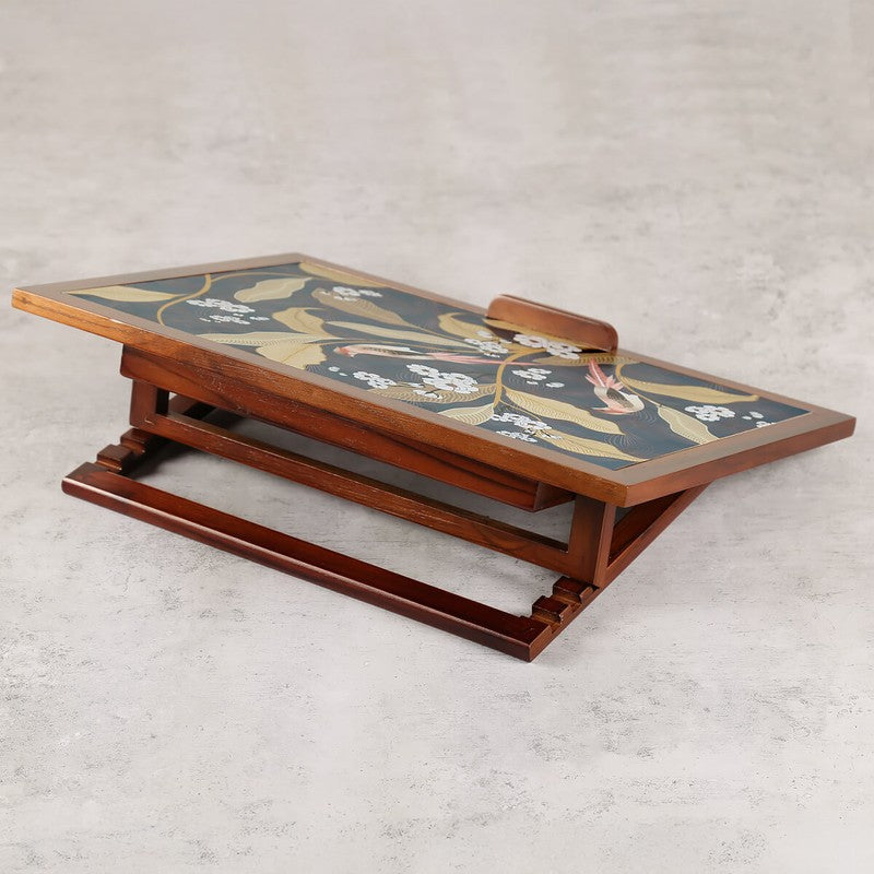 India Circus Teak Wood Paradise Laptop Table media 5