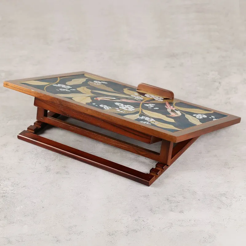 India Circus Teak Wood Paradise Laptop Table media 5