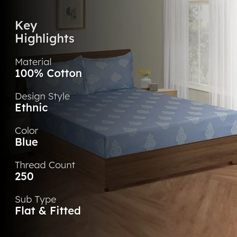 Swayam Adamya Blockprint Cotton Bedsheet - 250 TC media 2