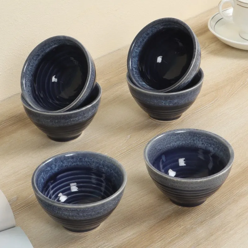 Vivre Snack Bowls (Blue,200 mL Each) - Set Of Six media 1