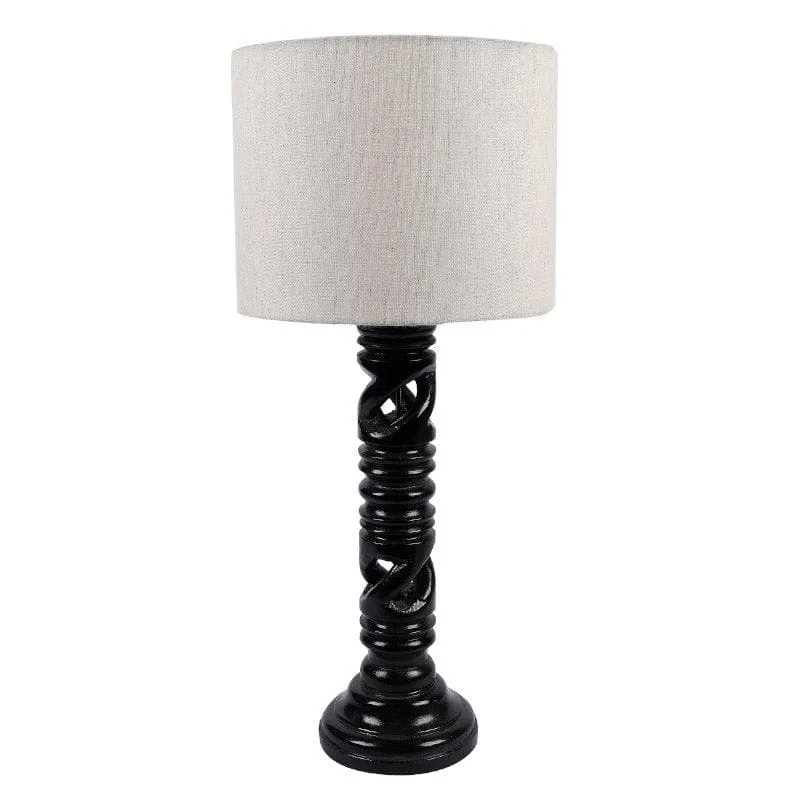Urbane Wynn Fabric Table Lamp - White,Black media 5