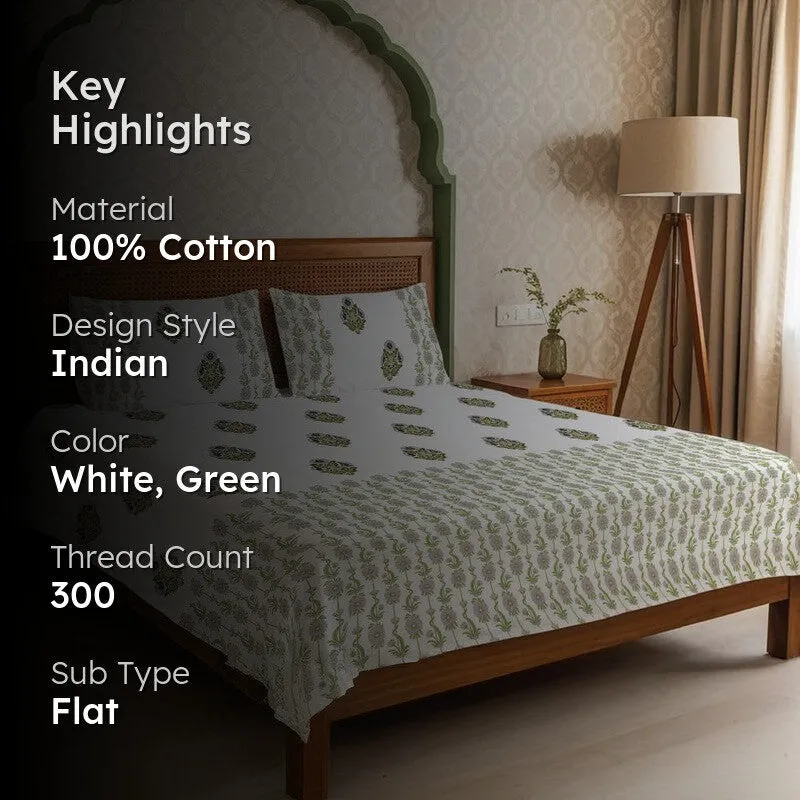 Urban Space Ethnic Weave Cotton Bedsheet - 300 TC media 2