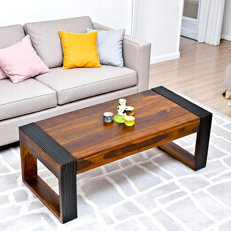 Zirox Sheesham Wooden Center Table - Brown,Black