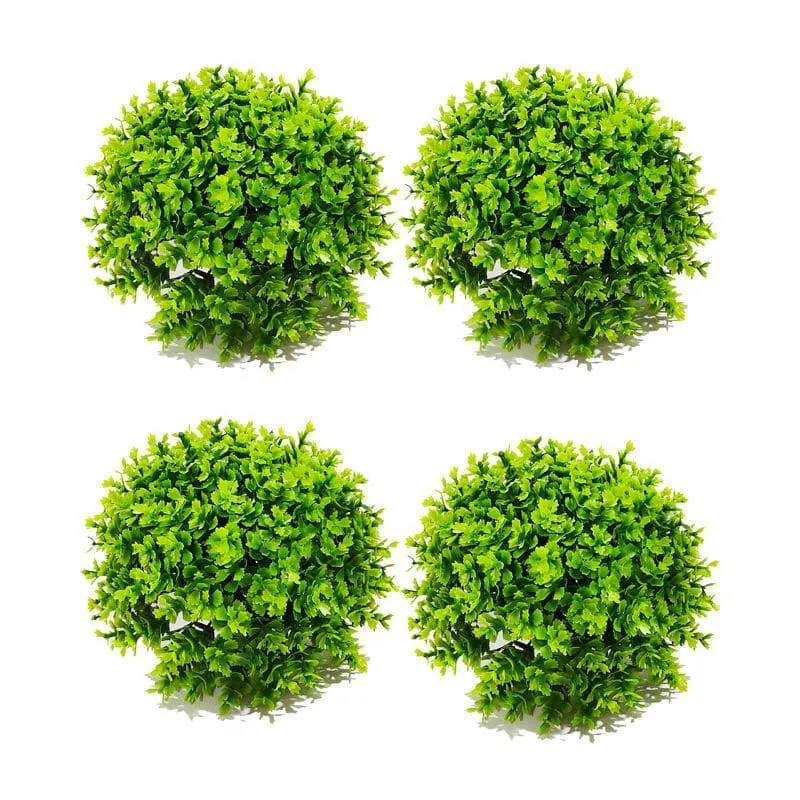 Faux Green Bush (9 cms) - Set Of Four media 4