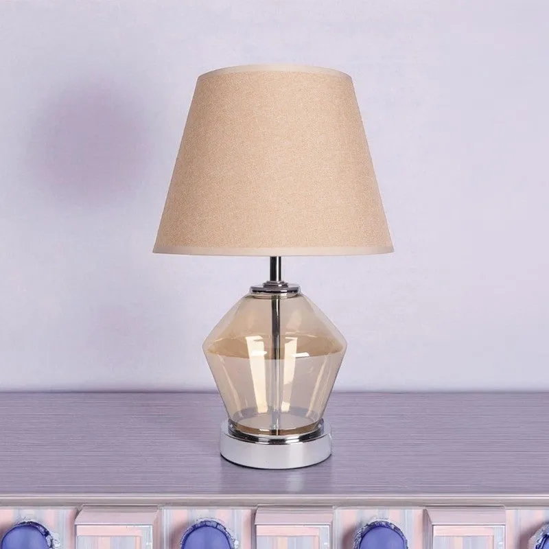 AarviDecor Brixton Designer Cotton Table Lamp - Beige media 5