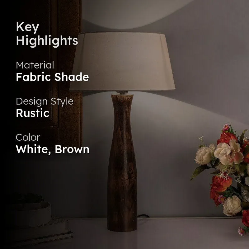 Harmony Glimpse Fabric Table Lamp With Drum Shade - White,Brown media 2