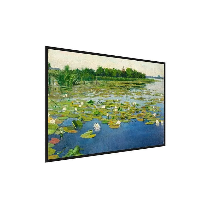 Water Lilies Canvas Painting - Black Frame media 3