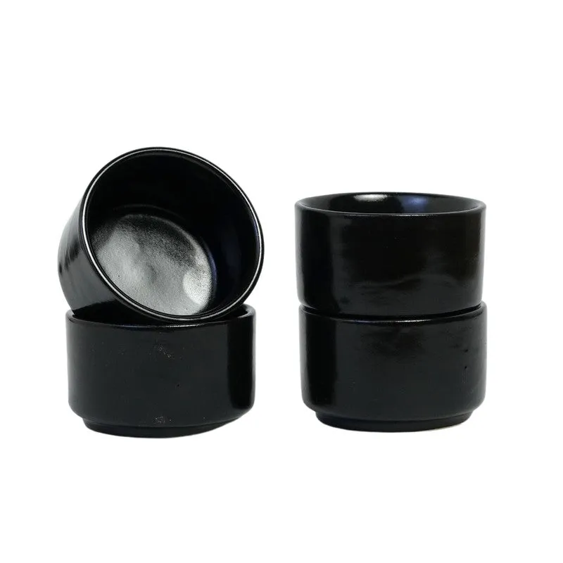 Culixe Ceramic Dip Bowls (Black ,50 mL Each) - Set Of Four media 5