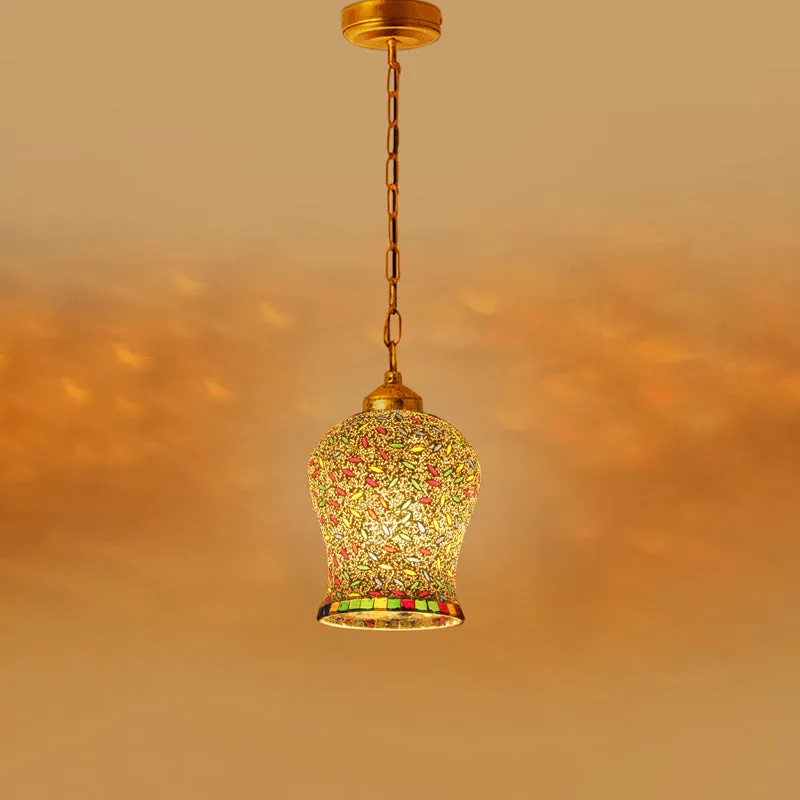 Mosaic Mini Metal & Glass Ceiling Lamp media 6