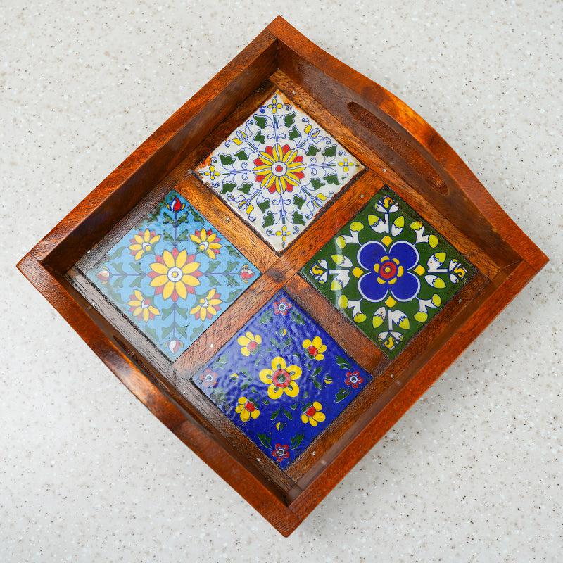 Adsara Square Ethnic Serving Tray media 4