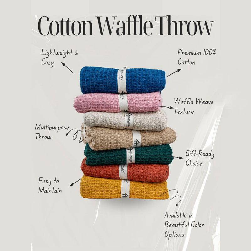 Toffee Mesh Cotton Throw with Tassels - Rust media 6