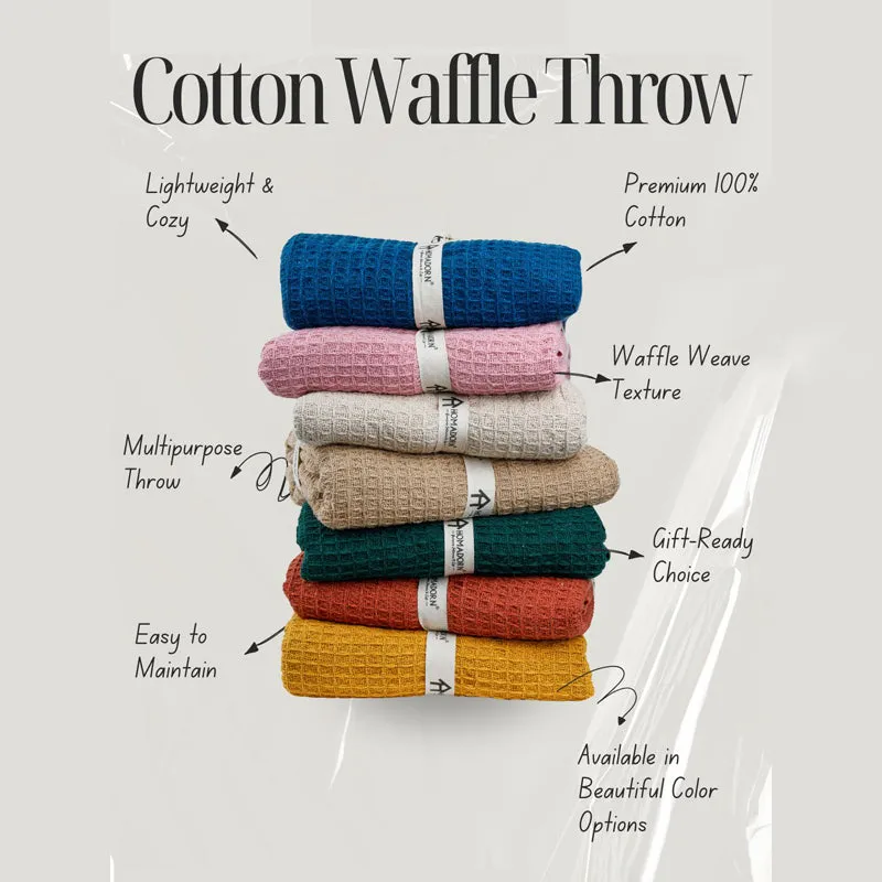 Toffee Mesh Cotton Throw with Tassels - Rust media 6