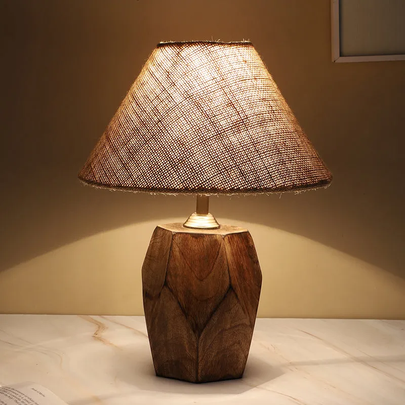 Tatami Jute & Mango Wood Table Lamp - Brown,Beige media 4
