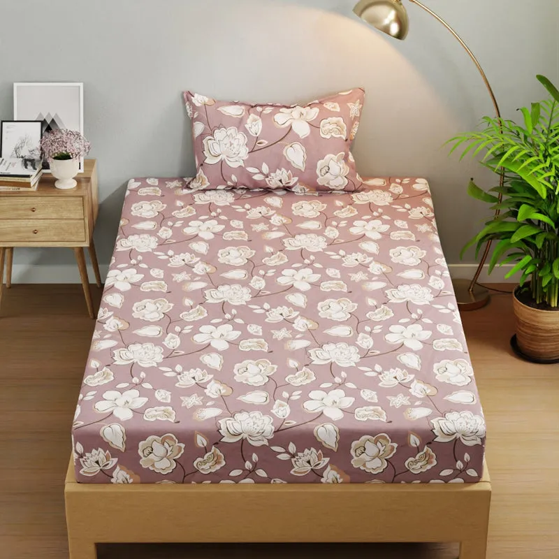 Rosewood Charm Microfiber Bedsheet - 140 GSM media 1