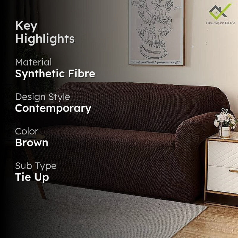 Rubina Polar Synthetic Fibre Sofa Cover - Brown media 2