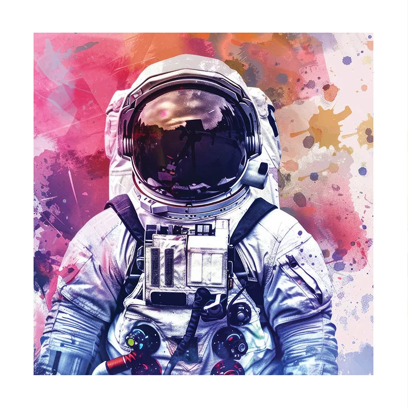 Astronaut In Color Canvas Wall Art media 3