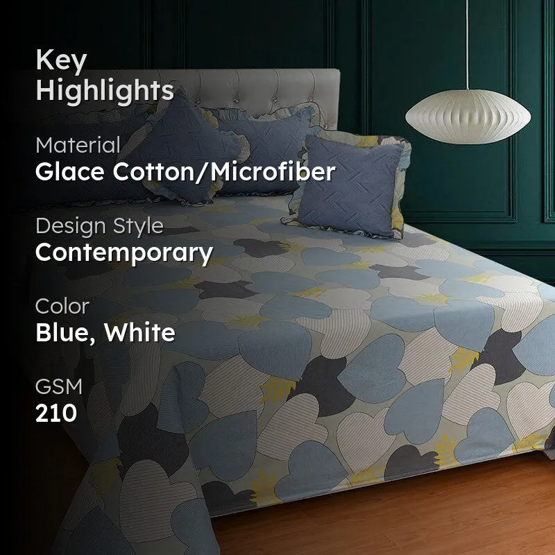 Antique Heart Abstract Frilled Microfiber Bedding Set - Five Piece Set media 2