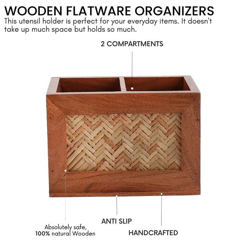Pavone Wood Cutlery Holder media 3