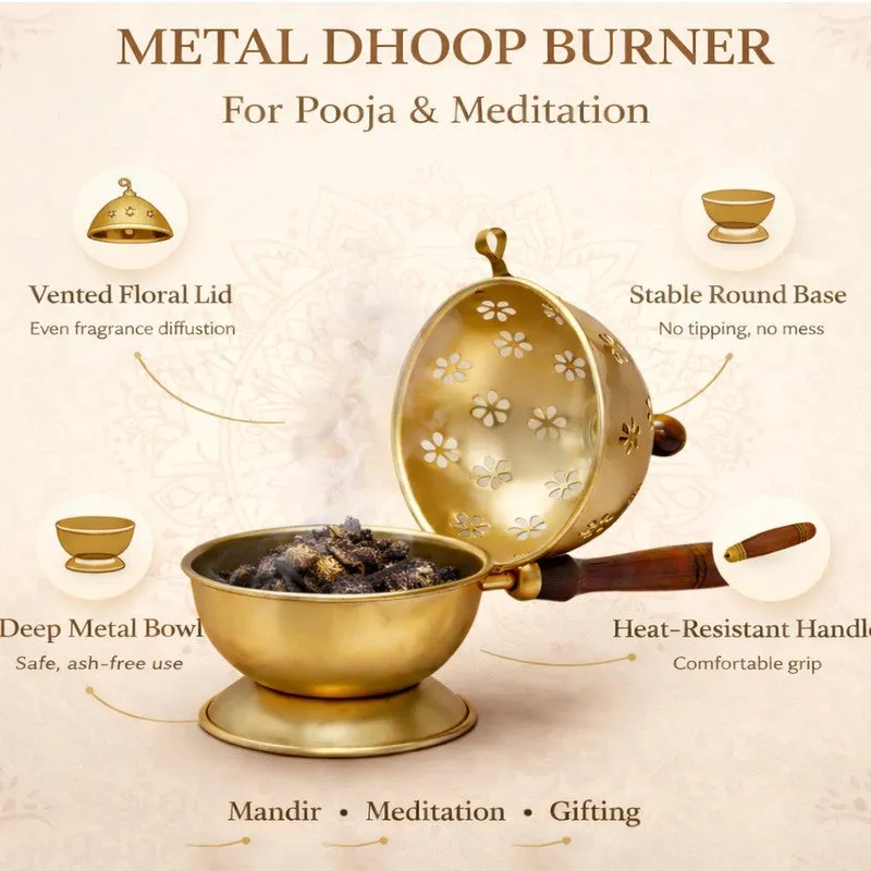 Dhoop Shanti Incense Holder - Gold media 6