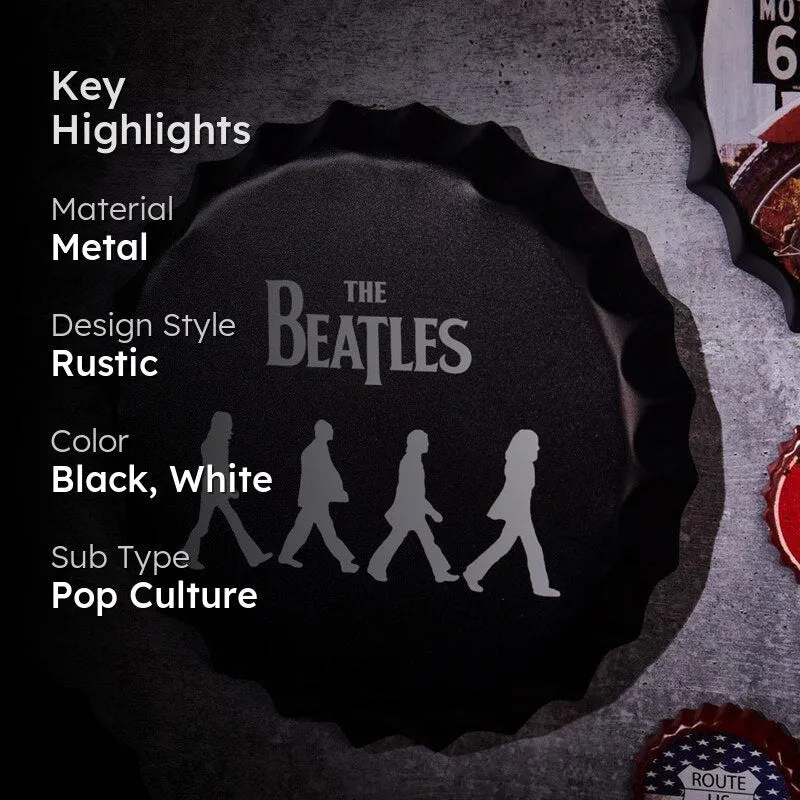 The Beatles Bottle Cap Metal Wall Accent media 2