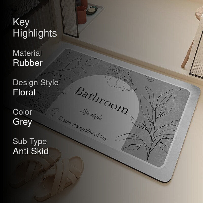 Ashen Meadow Rubber Bath Mat media 2
