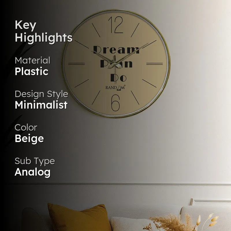 Vision Action Round Analog Wall Clock - Beige media 2