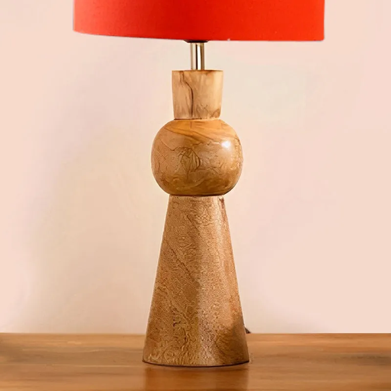 Angler Wooden Table Lamp - Orange,Brown media 3