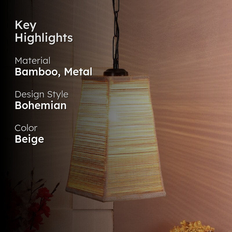 Pamina Bamboo Cane Ceiling Lamp media 2