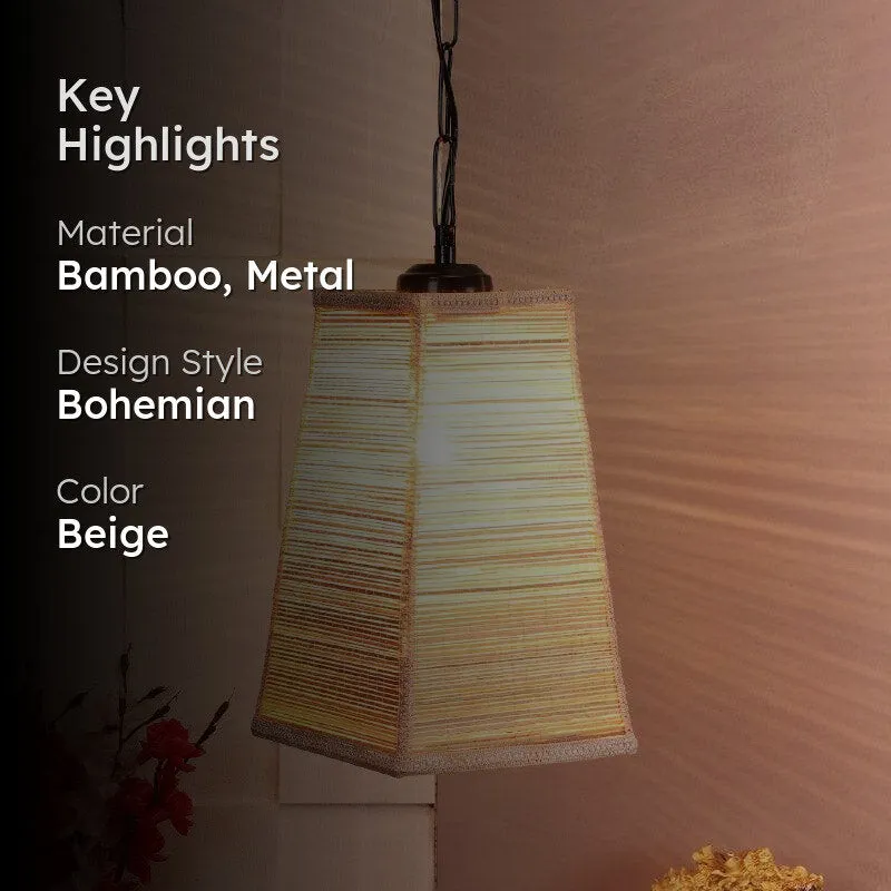 Pamina Bamboo Cane Ceiling Lamp media 2